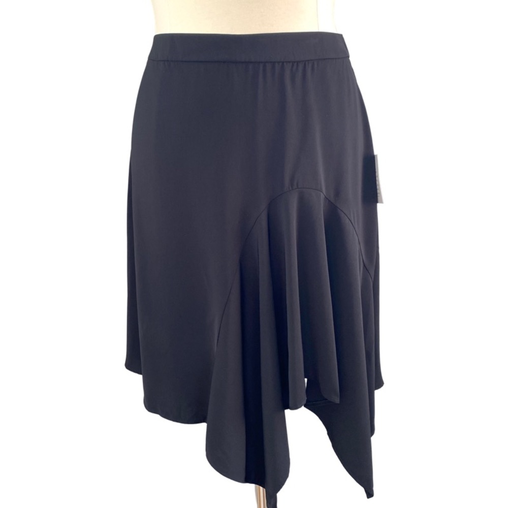 ELOQUII Black Asymmetric Handkerchief Midi Skirt NWT SZ 18 SZ 20